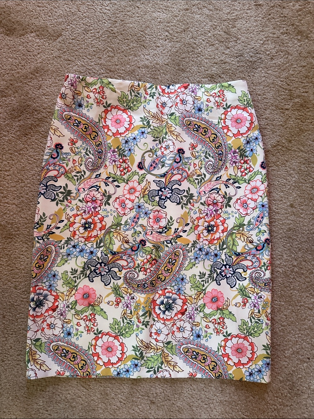 Philosophy Multicolor Floral Paisley Pencil Skirt